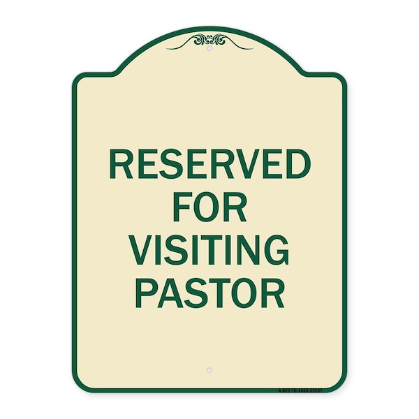 Signmission Reserved for Visiting Pastor Heavy-Gauge Aluminum Architectural Sign, 24" x 18", TG-1824-23167 A-DES-TG-1824-23167 - main